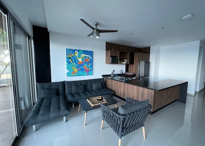 Angelina 28 Beachfront And Family Apartments - Modern And Relaxing Long Stays - 20 Min From Cancun Airport